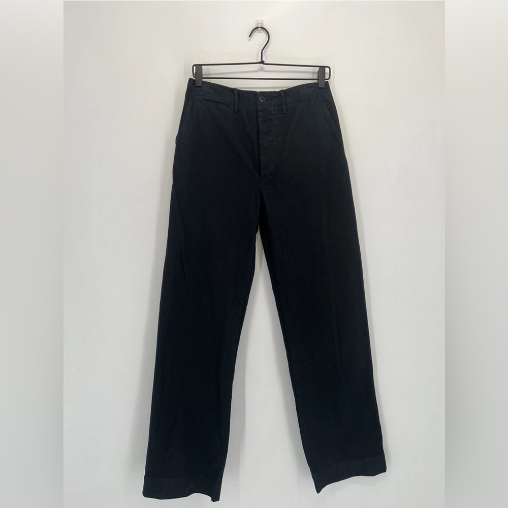 Re/Done 90s Loose Straight Leg Trousers Pants In Washed Black